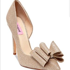 Betsey Johnson Gold Glitter Heels